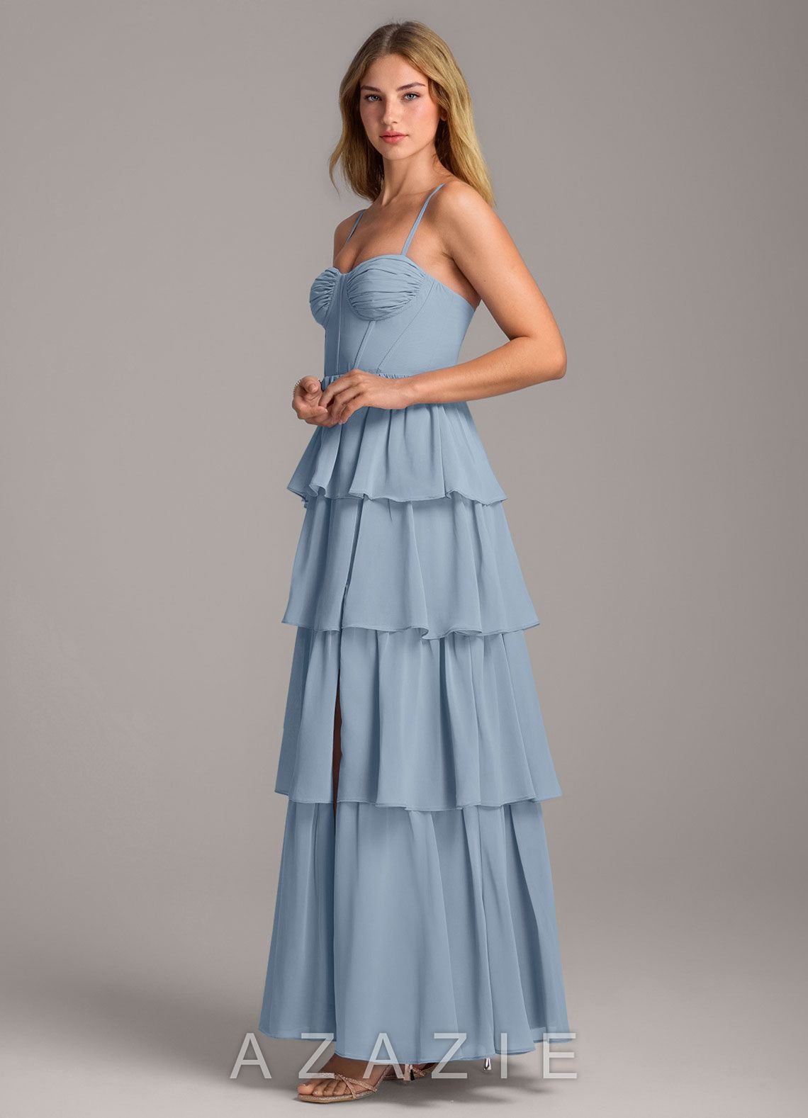 Azazie Alanna Dusty Blue A-Line Sweetheart Neckline Chiffon Dress dusty_blue