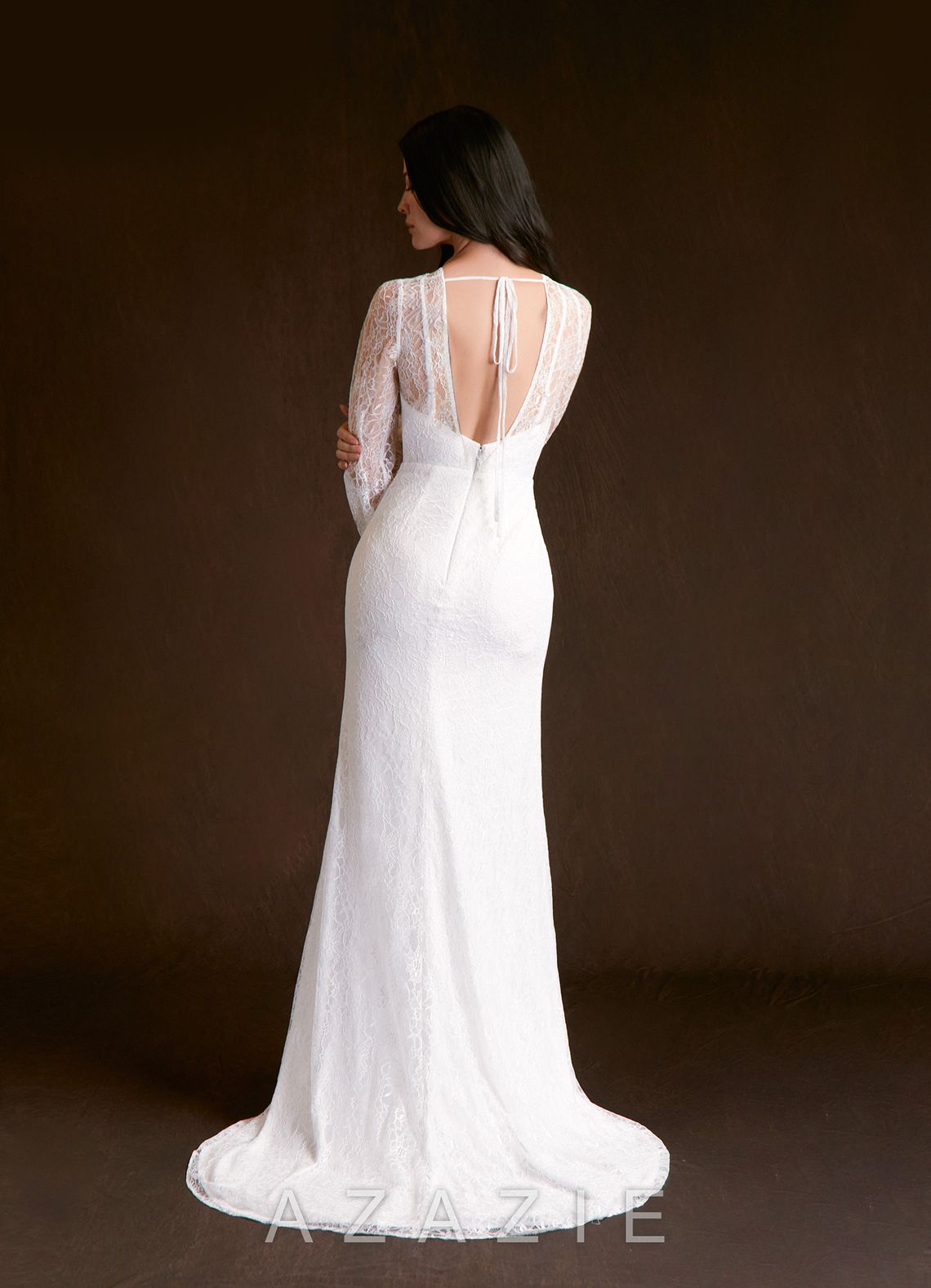 Azazie Willa Diamond White Mermaid Lace Dress diamond_white