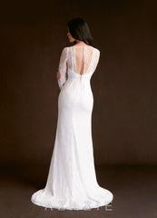 Azazie Willa Diamond White Mermaid Lace Dress diamond_white