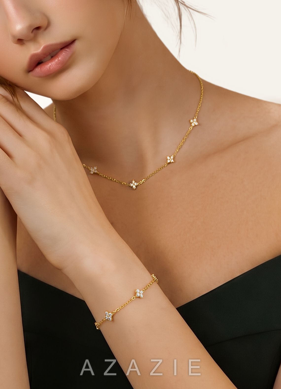Crystal Flower Jewelry Set