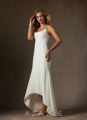 Azazie Sunbeam Diamond White Mermaid Beaded Chiffon Dress diamond_white