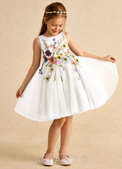Azazie Prima Ivory A-Line Bow Tulle Dress ivory