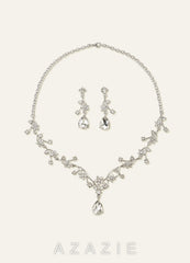 Crystal Rhinestone Necklace and Earrings Set