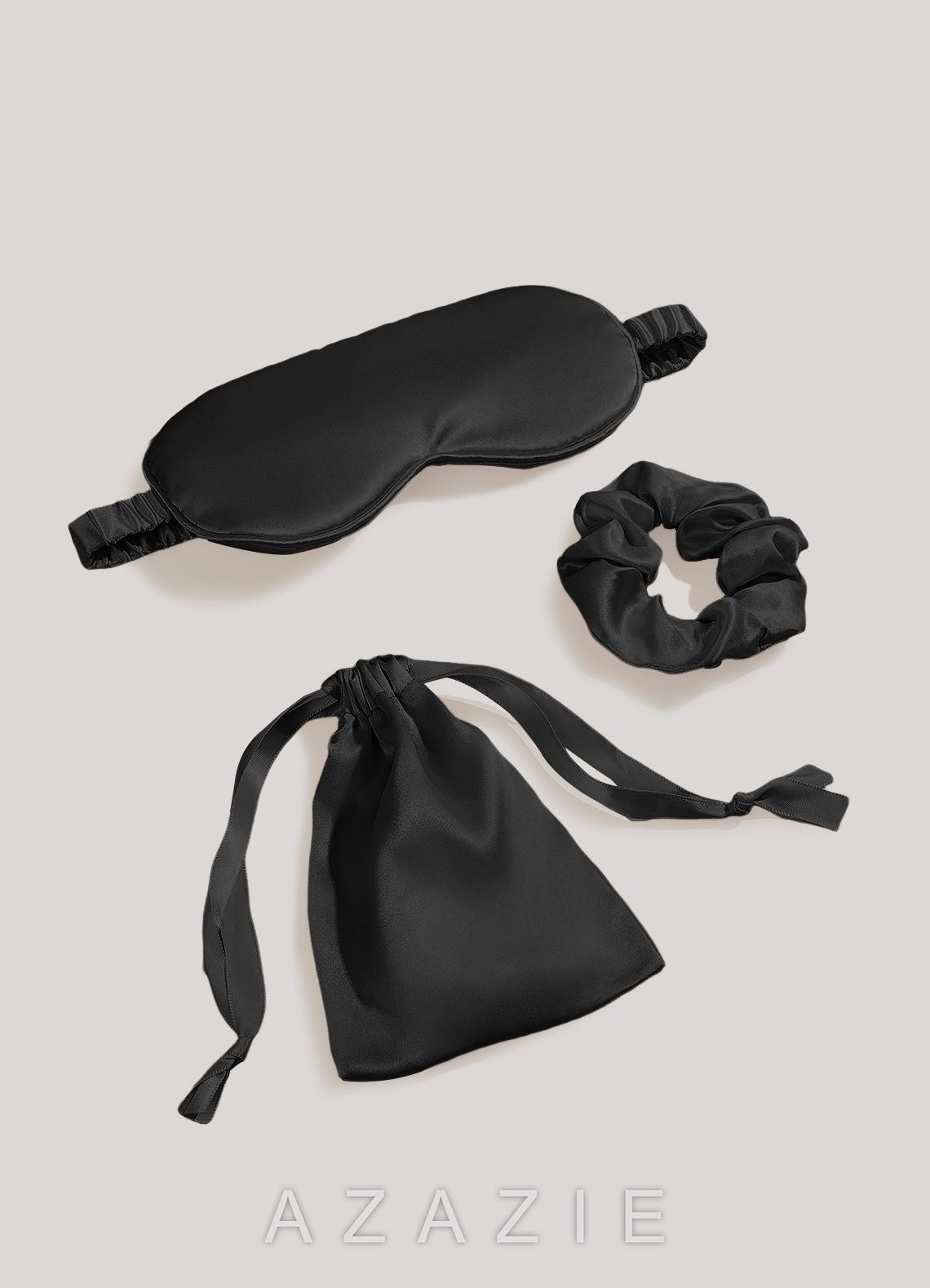 Satin Hair Scrunchie and Eye Mask Set