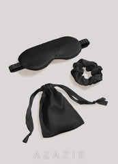 Satin Hair Scrunchie and Eye Mask Set