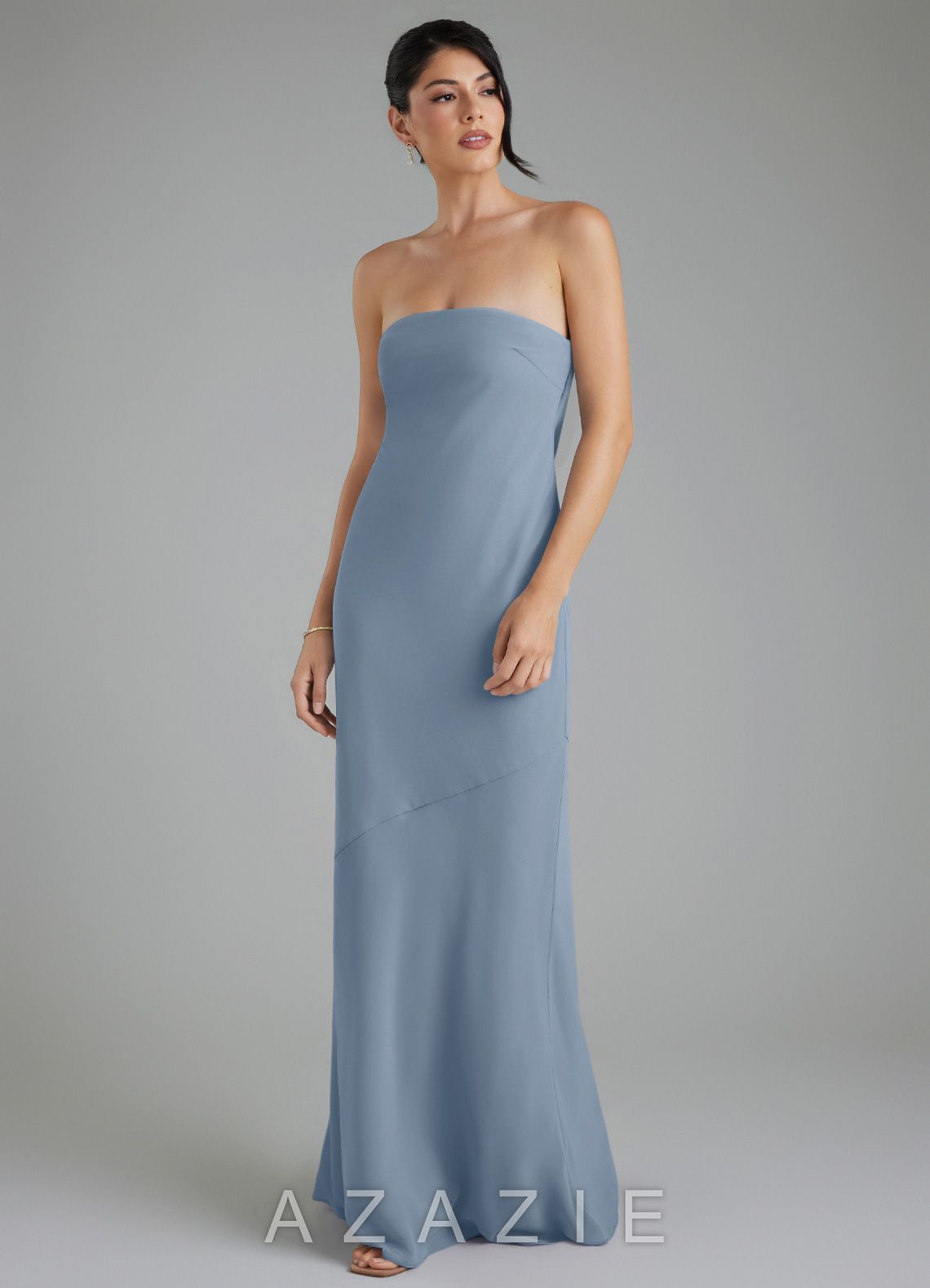 Azazie Annalise Dusty Blue Mermaid Chiffon Dress dusty_blue