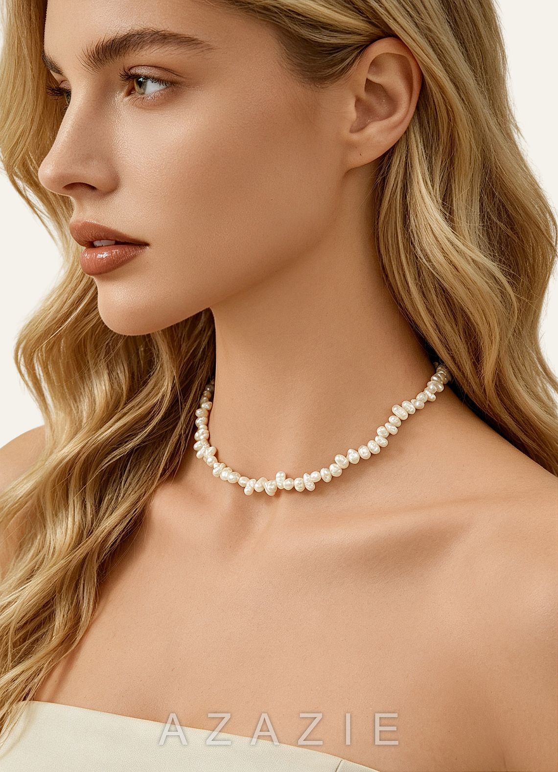 Freshwater Pearl Strand Necklace  white