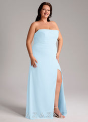 Azazie Leonis Sky Blue Sheath Strapless Chiffon Convertible Dress sky_blue