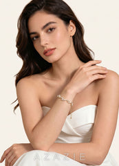 Pearl Crystal Vine Bracelet  gold
