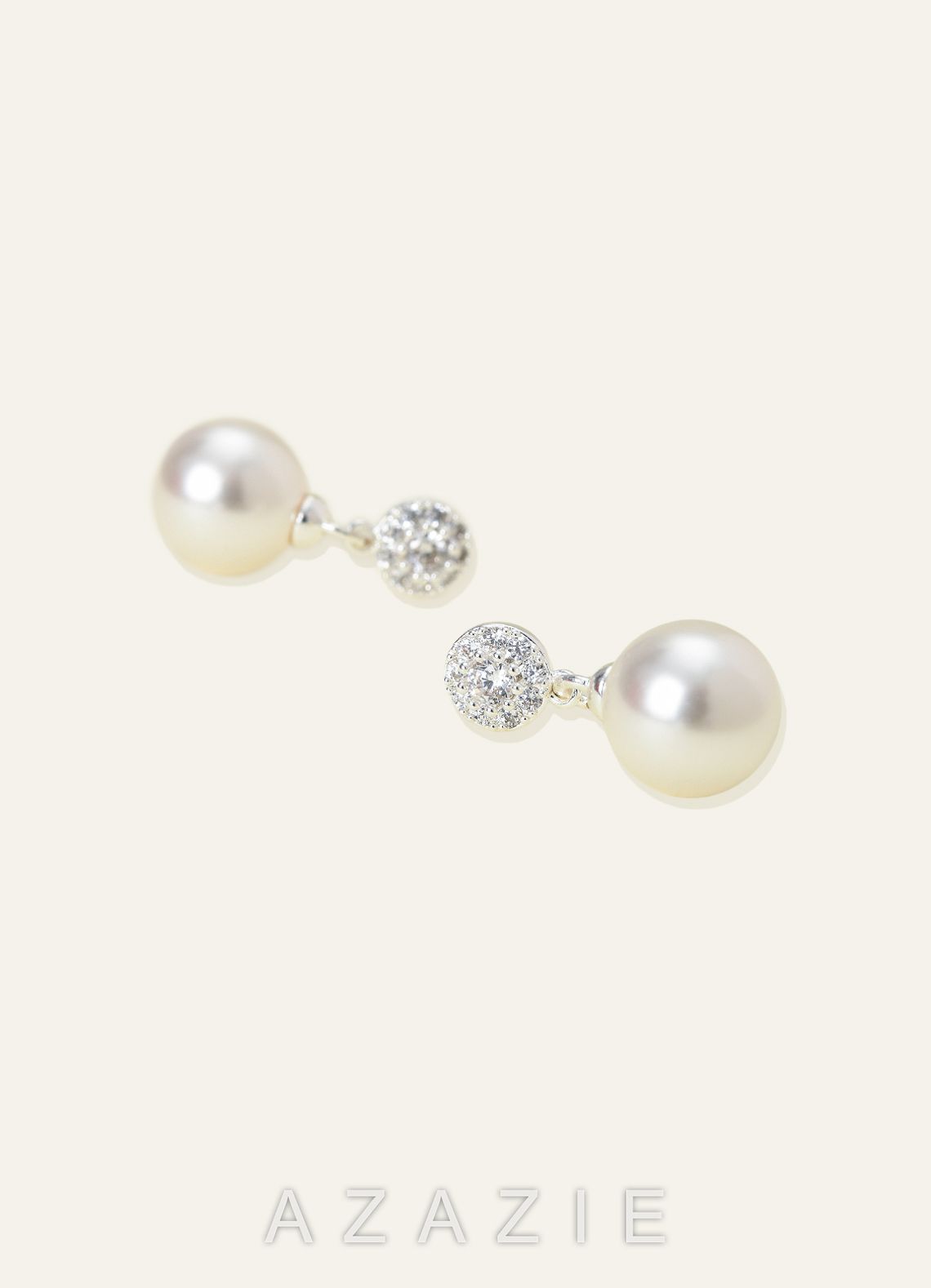 CZ Pearl Drop Earrings