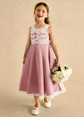 Azazie Amari Dusty Rose A-Line Lace Matte Satin Dress dusty_rose