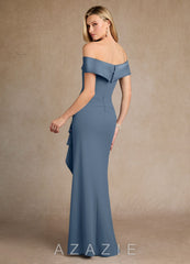 Azazie Laredo Twilight Mermaid Off the Shoulder Stretch Crepe Dress twilight