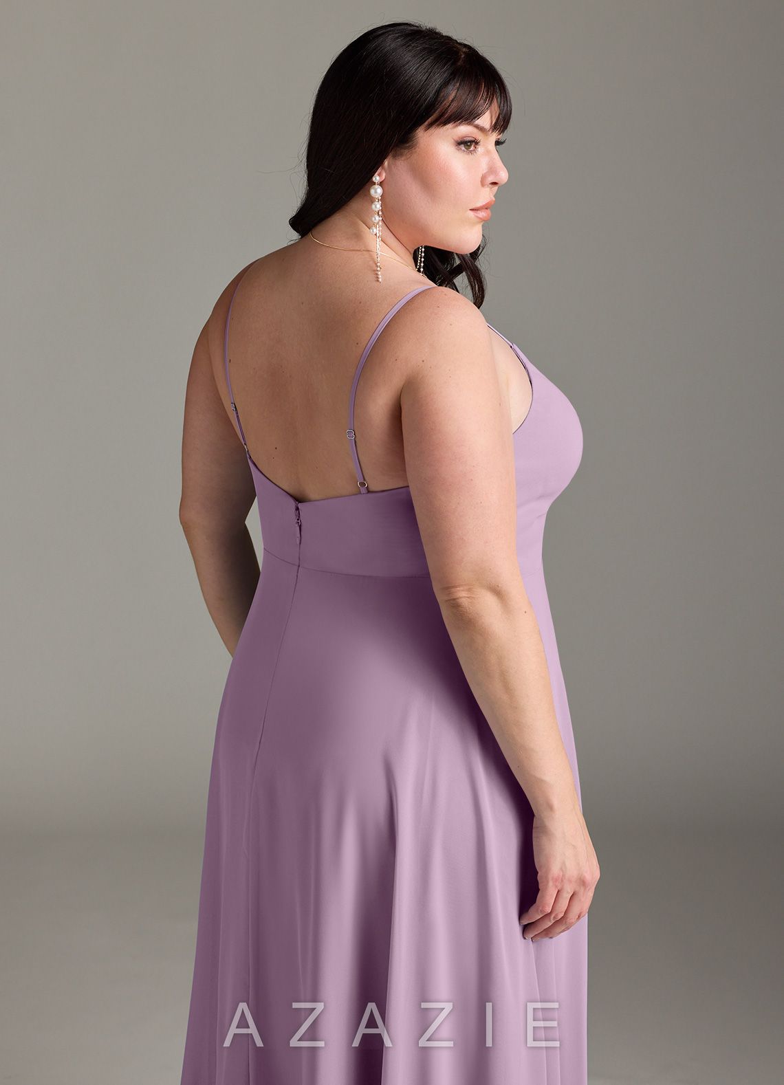 Azazie Akita Wisteria A-Line Chiffon Dress wisteria
