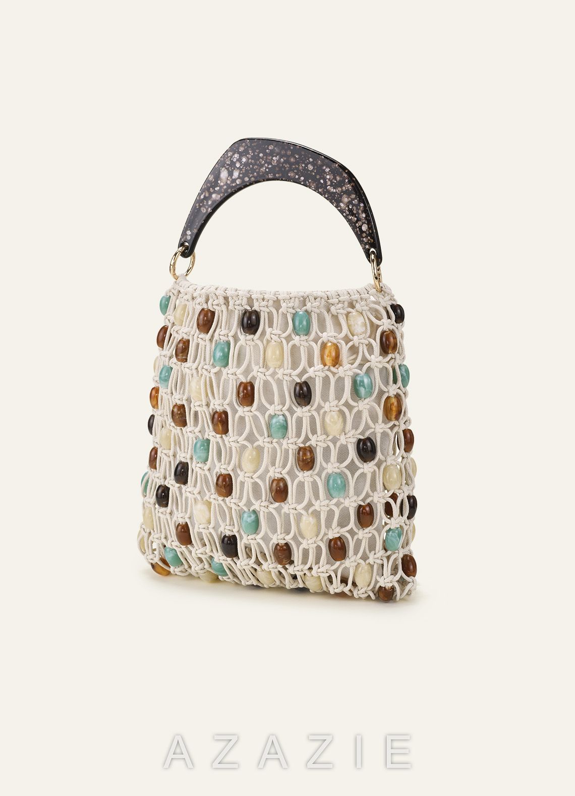 Handwoven Beaded Handbag Bag with Drawstring Pouch