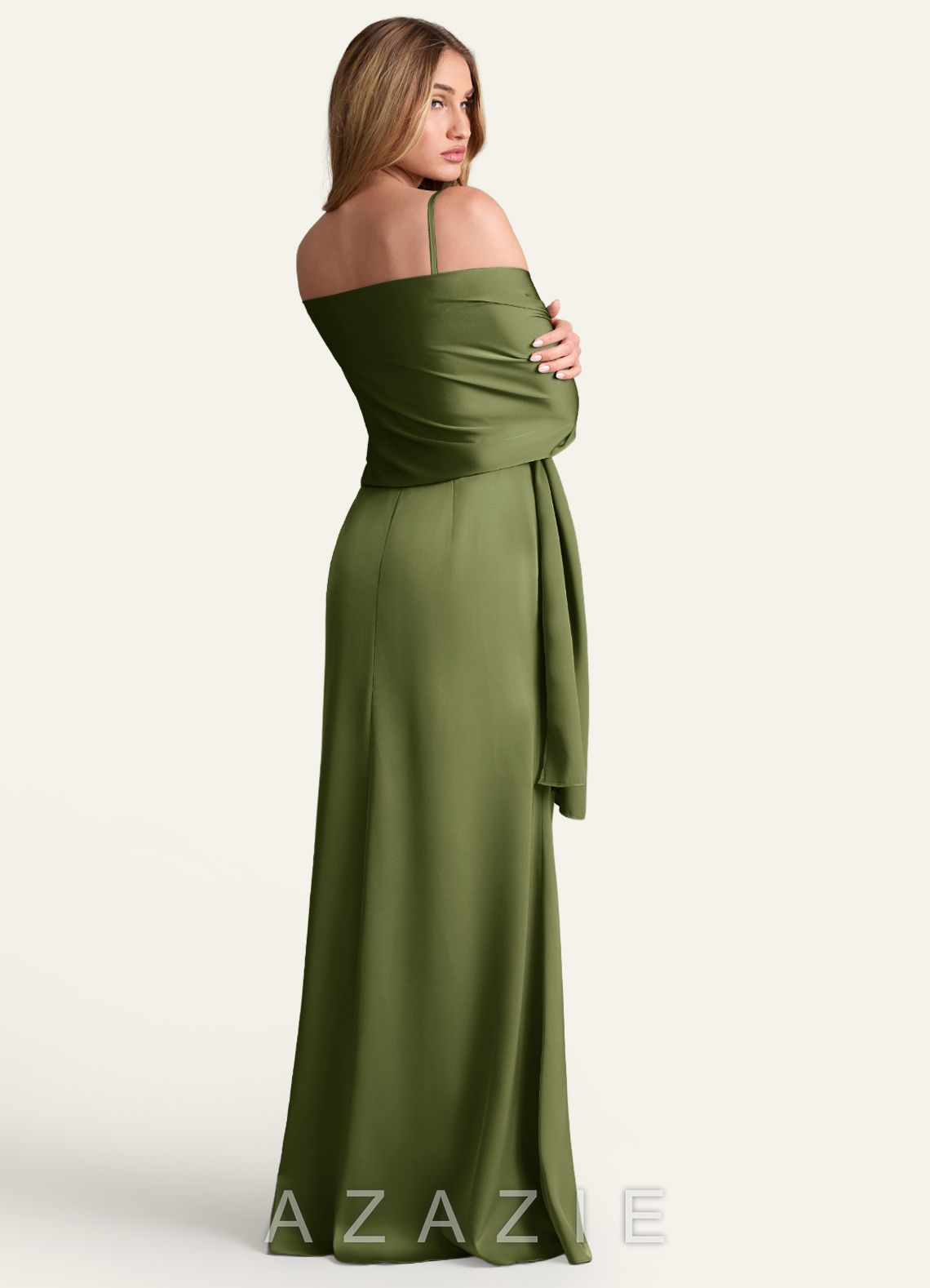 Azazie Matching Color Ireland Stretch Satin Shawl