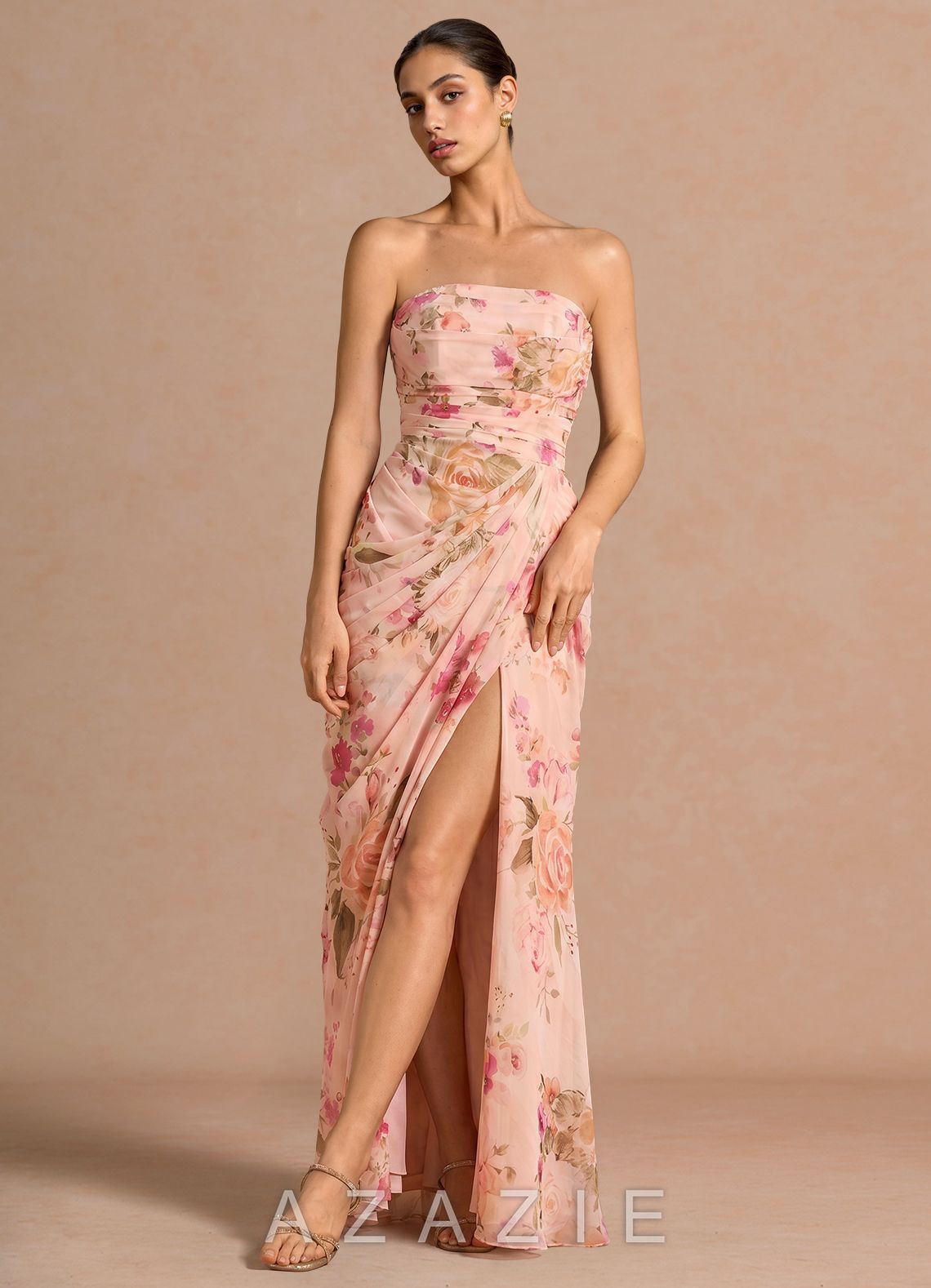 Kaavia {color} Maxi Dress  sp_abstract_bouquet_floral_#111401