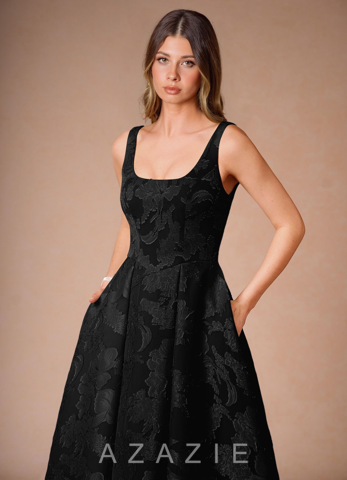 Alba {color} Pleated Midi Dress  sp_black_#b124361