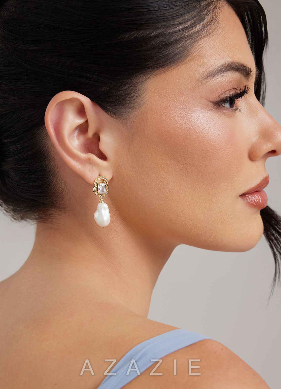 Crystal Baroque Pearl Drop Earrings