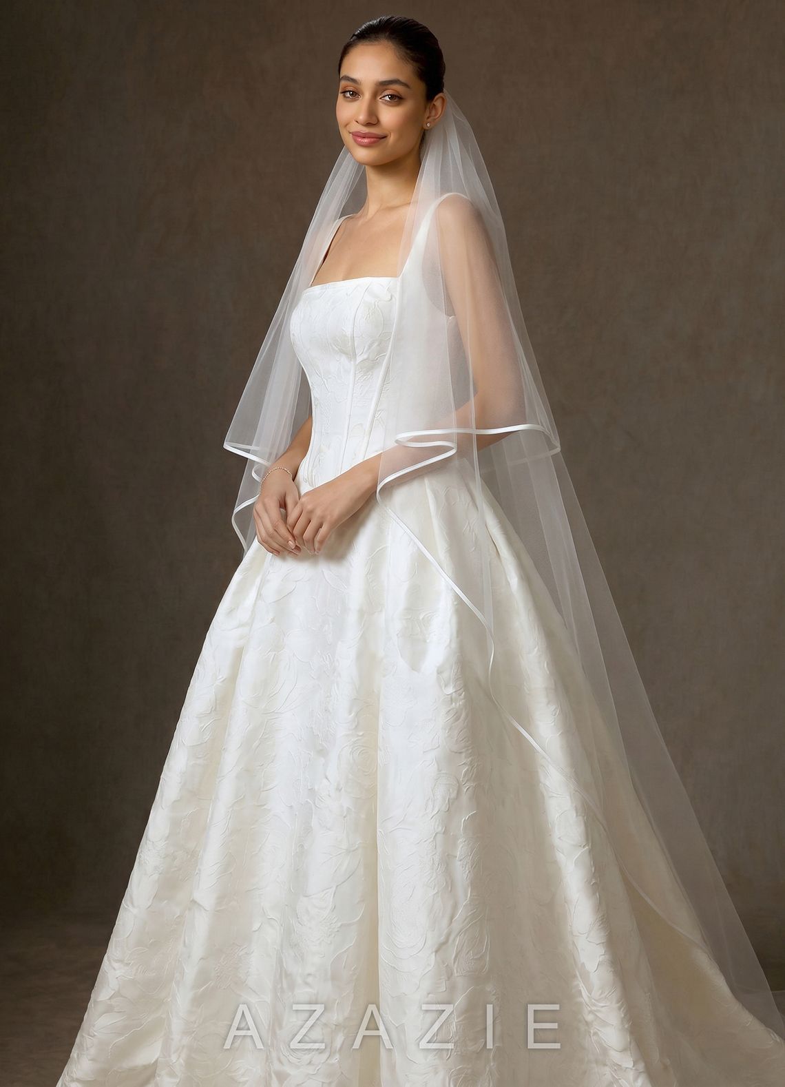 Coiled Serenity Chapel Veil  diamond_white