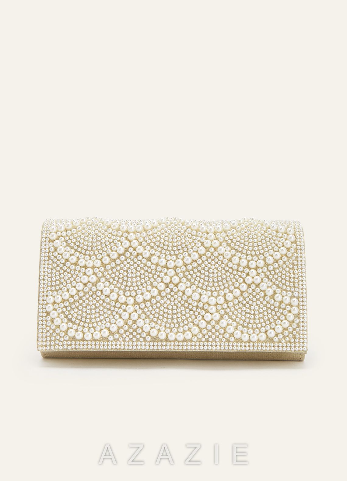 Scalloped Pearl Embellished Clutch