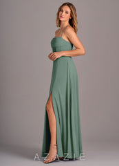 Azazie Carolyn Eucalyptus A-Line Pleated Chiffon Dress eucalyptus