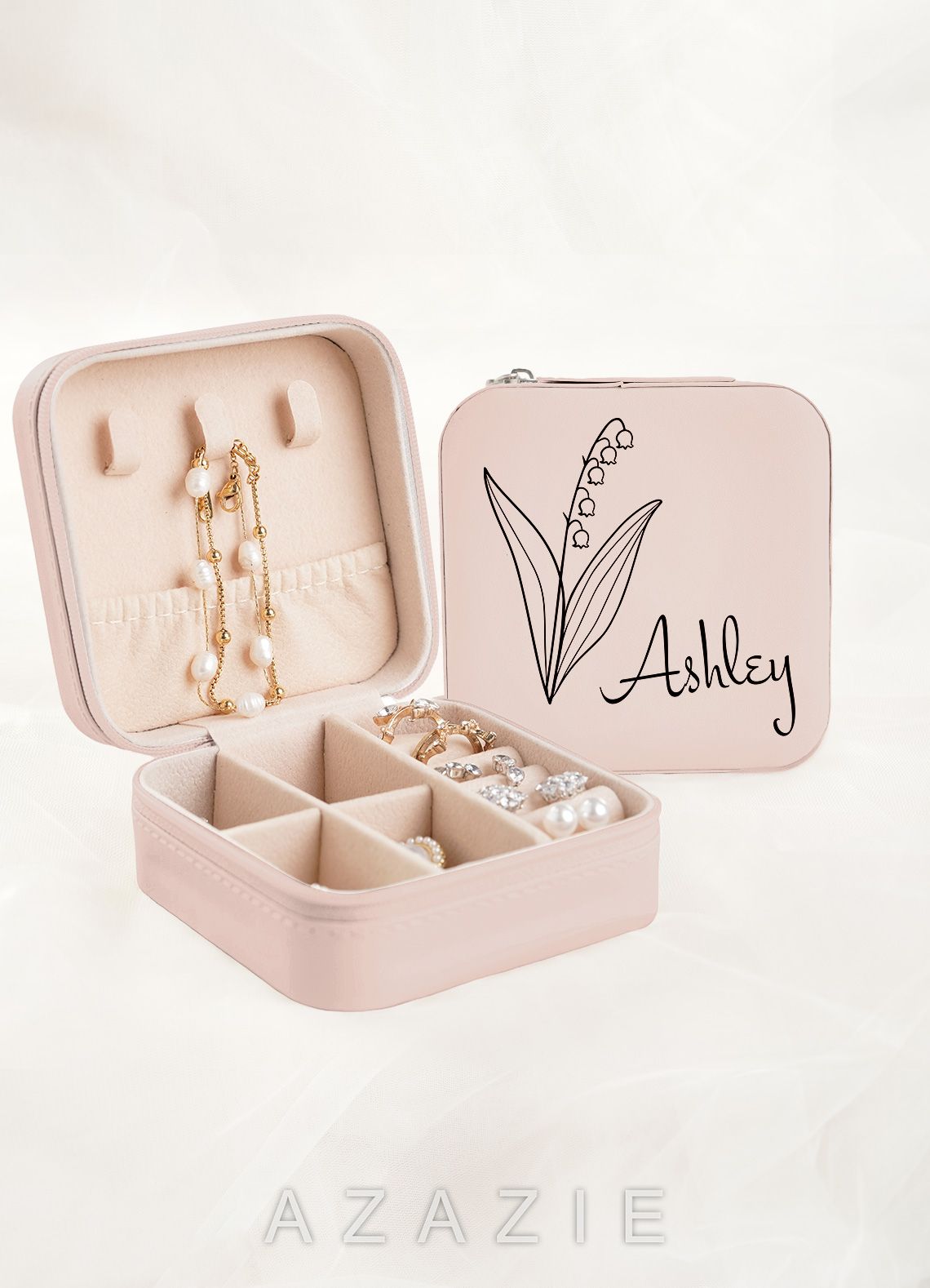 Personalized Jewelry Case  blushing_pink