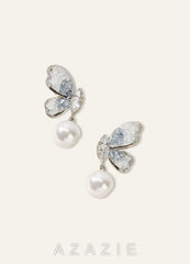 Something Blue Butterfly Wing Drop Earrings