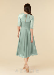 Azazie Gracelyn Agave A-Line Lace Dress agave