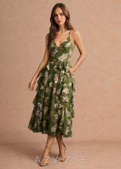 Megan {color} Midi Dress  sp_green_floral_#gf134273