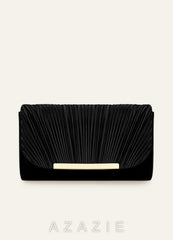 Satin Pleated Envelope Clutch