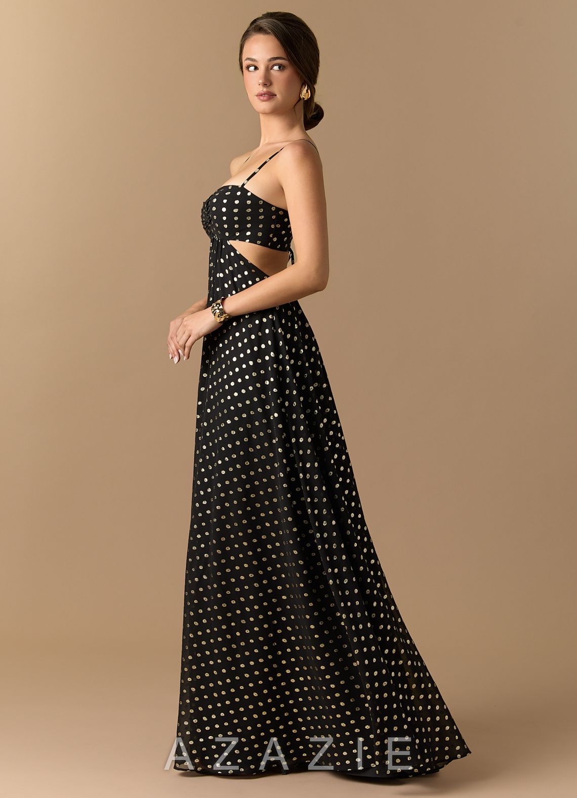 Senna {color} Maxi Dress  sp_black_gold_polkadot_#bp134307