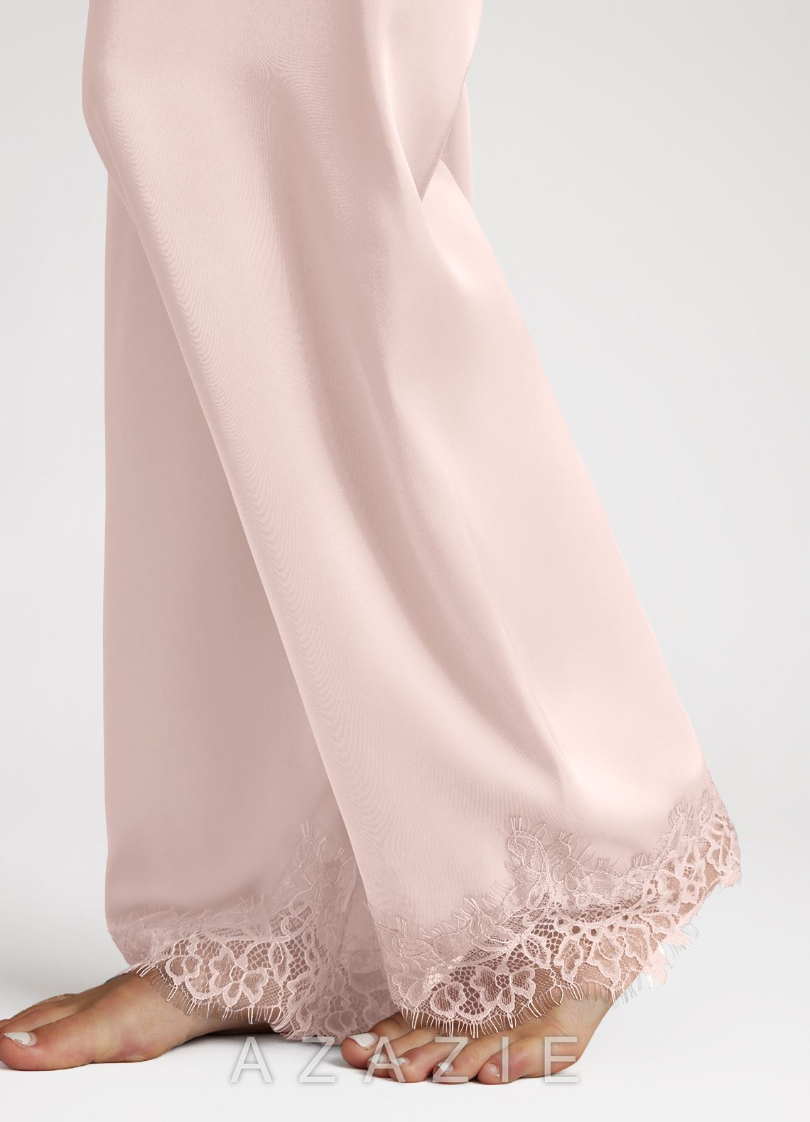 Lace and Satin Cami and Pants Pajama Set