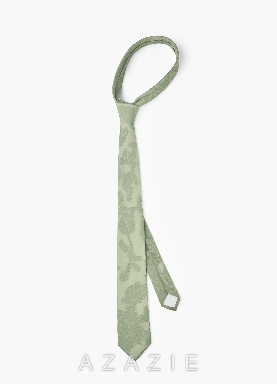 Floral Burnout Wedding Skinny Tie  agave