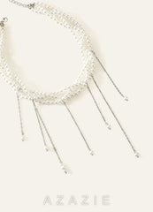 Layered Pearl Twist Necklace  ivory