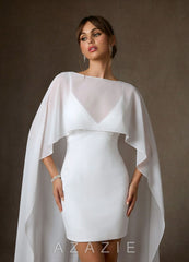 Azazie Caity Diamond White Sheath Stretch Satin Dress diamond_white