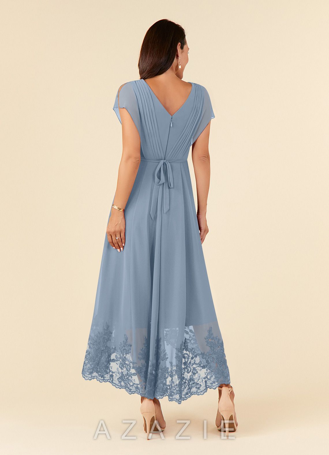 Azazie Palana Dusty Blue A-Line Lace Chiffon Dress dusty_blue