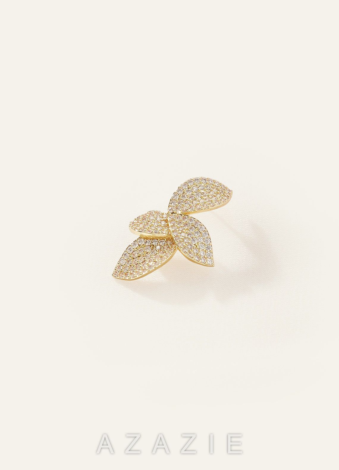 Shiny Diamond Leaf Earrings