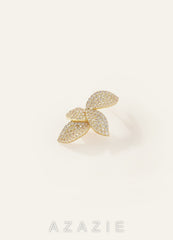 Shiny Diamond Leaf Earrings