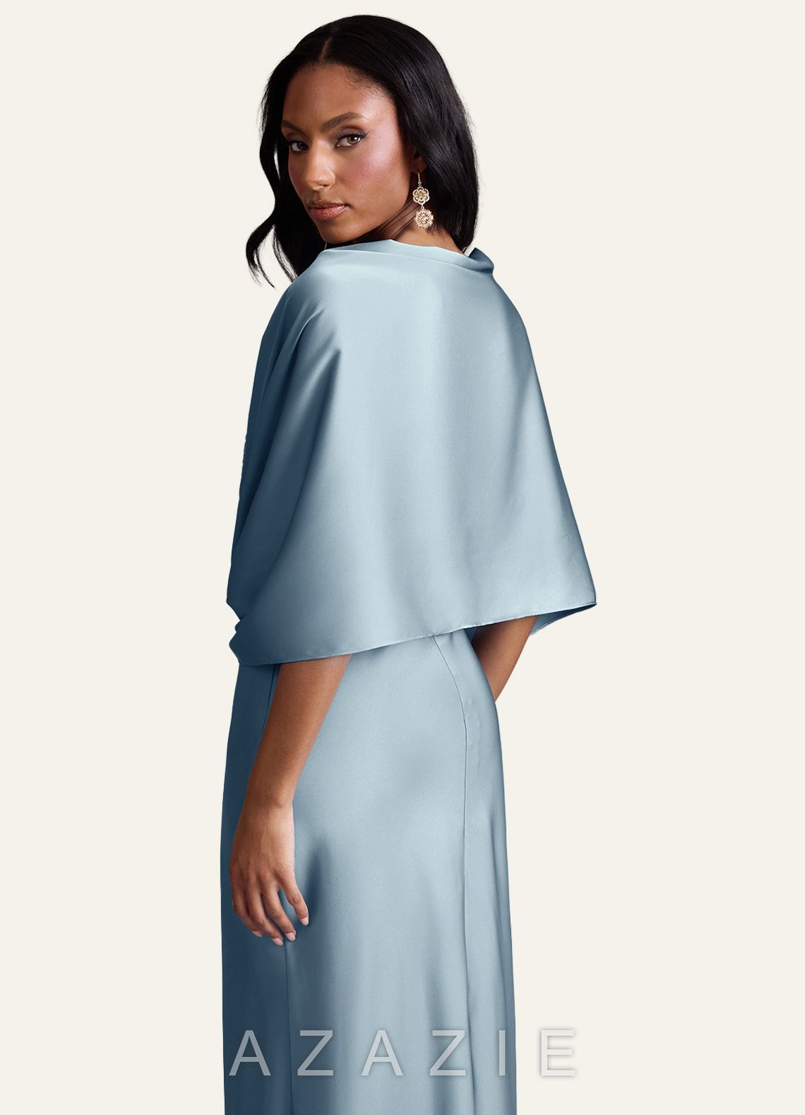 Azazie Matching Color Aleena Stretch Satin Shawl