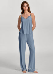 Soft Rayon Lace Trim Cami & Wide-Leg Pants Pajama Set