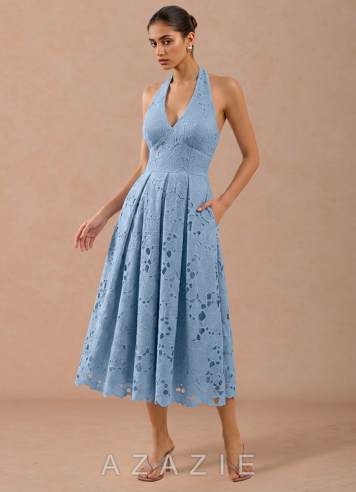 Ilyssae {color} Midi Dress  sp_light_blue_#lb134396