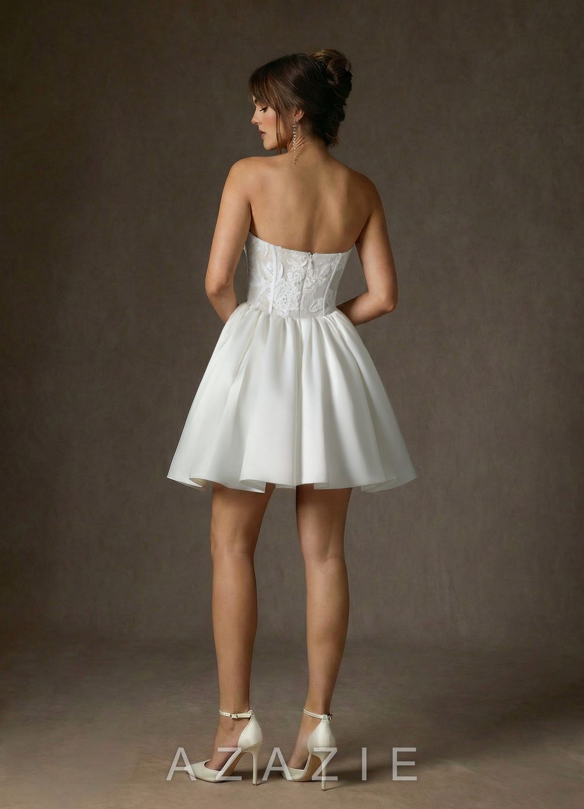 Azazie Barica Diamond White A-Line Strapless Lace Dress diamond_white