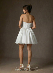 Azazie Barica Diamond White A-Line Strapless Lace Dress diamond_white