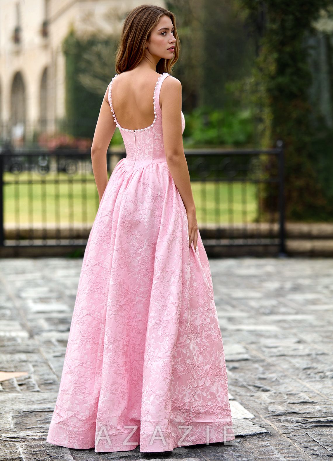 Thyme Pink A-line 3D Flowers Prom Dress  sp_pink_#p134899