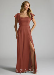 Azazie Bondi Auburn A-Line Bow Stretch Satin Dress