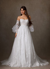 Azazie Elowyn Diamond White Ball-Gown Strapless Lace Dress diamond_white