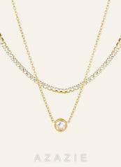 Layered Tennis Pendant Necklace