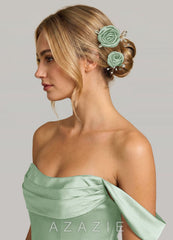 Matching Color Matte Satin Rose Hairpin Set