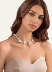 Floating Freshwater Pearl Necklace  white