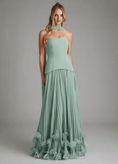 Azazie Alex Agave A-Line Corset Chiffon Dress